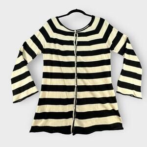 MALIPARMI Sweater Women's Small Striped Long Sleeve Cotton